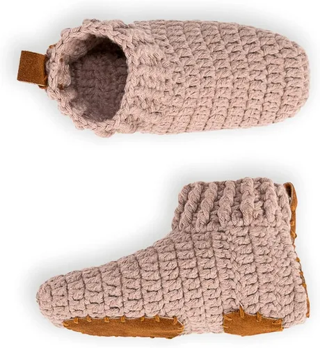 Los Pimas Unisex Kids Slippers Boys and Girls Slippers for Home and Indoors Soft and Warm Peruvian Cotton Wool, Genuine Leather Sole & Heel