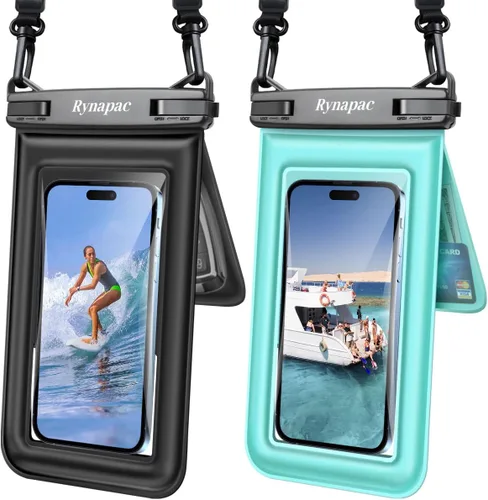 Miniatura 12 de [Hasta 8.5 pulgadas] Bolsa impermeable para teléfono flotante, doble bolsa impermeable con cordón para iPhone 16 15 Pro Max, Galaxy S25 S24 Ultra