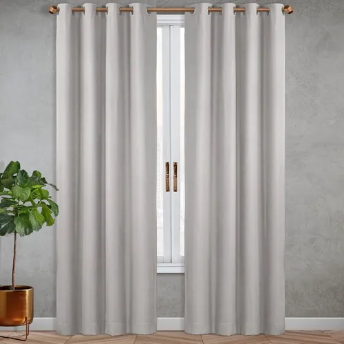 Miniatura 7 de SUN+BLK Nantes - Panel de cortina individual con aislamiento total con ojales, reducción de ruido, bloqueo de luz, marfil, 52 x 108 pulgadas Blanco