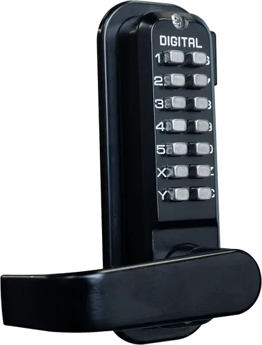 Miniatura 3 de Lockey USA Sumo GL2 - Cerradura de puerta de palanca mecánica de doble combinación de montaje en superficie, color negro azabache CC (GL2JBMGDC)