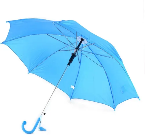 Miniatura 2 de BG Sombrilla ligera de color sólido para niños con silbato novedoso (azul)