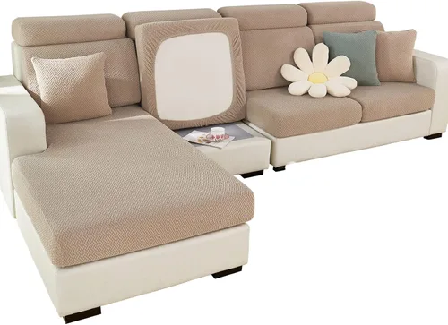 Miniatura 19 de MIFXIN Funda mágica para sofá, funda elástica universal para cojín seccional en forma de L, protector de muebles para diván