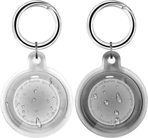 IPX8 impermeable para soporte de Airtag, paquete de 2 para Airtags con llavero, para funda de Air Tag para equipaje, collar de perro, llaves,