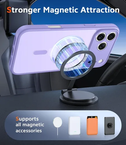 Miniatura 337 de FNTCASE Funda para iPhone 13 Pro-Max: Fundas magnéticas transparentes compatibles con Magsafe Slim anti amarillamiento protección contra caídas