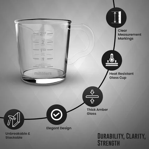 Miniatura 5 de Rattleware Jarra de vaso espresso – Taza medidora auténtica de doble boquilla con graduaciones en ml y onzas, alto volumen, grado comercial