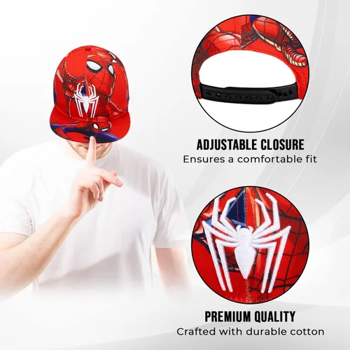 Miniatura 4 de Marvel Comics - Disfraz de Spiderman para hombre, bordadoimpreso, gorra de béisbol