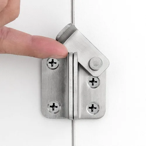Miniatura 3 de INIRET Paquete de 2 pestillos abatibles, 1.81 x 1.77 pulgadas, acero inoxidable de níquel cepillado grueso, resistente, cerrojo para puerta