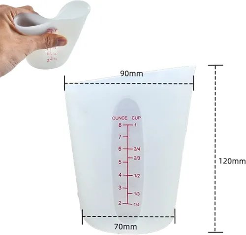 Miniatura 3 de W Wellshine Kit de herramientas de tazas medidoras de resina de silicona, tazas medidoras para resina epoxi, 4 palas mezcladoras de resina, Blanco