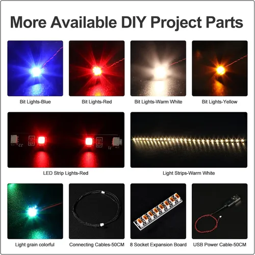 Miniatura 3 de BrickBling Placas de expansión de 6 puertos, ilumina tus ladrillos, conecta luces LED (2 piezas)