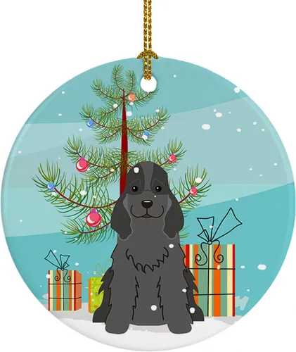 Miniatura 106 de Caroline's Treasures Adorno de cerámica para árbol de Navidad, Laika Spitz de Siberia Occidental, decoración colgante para árbol de Navidad