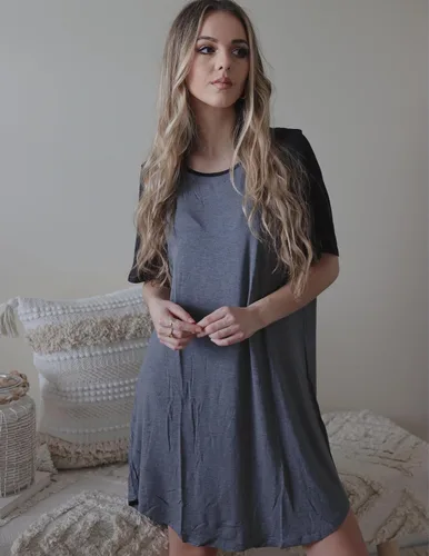 Miniatura 2 de Ekouaer Camisón de manga corta, casual, para mujer, mangas raglán, ropa de dormir
