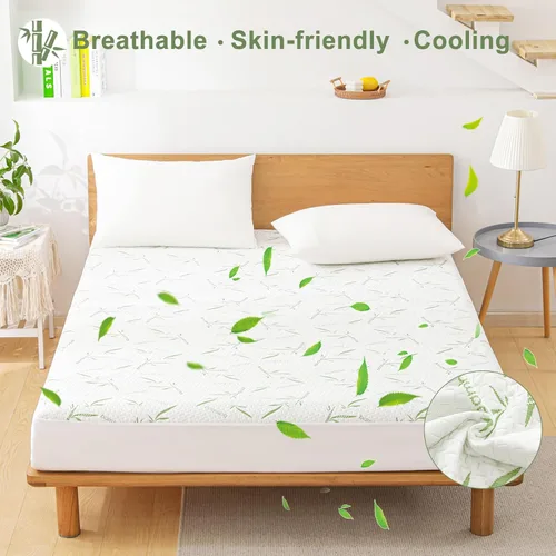 Miniatura 6 de Protector de Colchón Queen Impermeable Funda de Colchón Lavable de Rayón de Bambú Cubierta de Colchón Transpirable Silencioso Protector de Cama 5