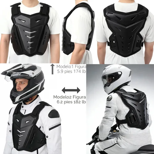 Miniatura 3 de Chaleco protector de cuerpo para motocicleta, bicicleta de calle, carreras todoterreno, ciclismo, esquí, motocross, protector de pecho para adultos