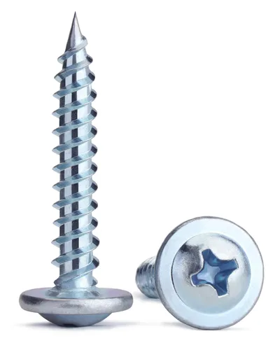Miniatura 14 de (350 piezas) Tornillos para madera #8×5/8" de acero aleado estándar Phillips cabeza de brida autorroscantes rápidos por B1jounie YA plateado