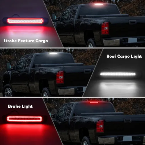 Miniatura 2 de Tercera Luz de Freno LED Compatible con Silverado Sierra 2007-2013 1500 2500 3500 1500HD 2500HD 3500HD 3ra Luz de Freno, Luz de Parada Central