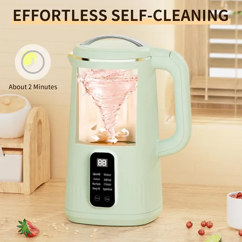 Miniatura 7 de Máquina para fabricar leche de nueces, 28 onzas, automática 8 en 1 de operación silenciosa, máquina de leche de soja, almendras caseras, coco, jugo