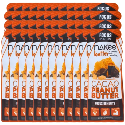 Miniatura 10 de Nakee Butter Focus Cacao Mantequilla de Maní - Paquete de 12, Sin Gluten