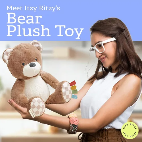 Miniatura 6 de Itzy Ritzy Snuggles Juguete de Peluche – Animal de Peluche Suave para Bebés, Niños y Adultos – Cintas Sensoriales y Telas Texturizadas para Juego