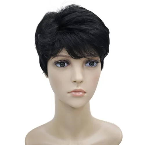Miniatura 8 de Wiginway corto rizado pelucas sintéticas con flequillo pelo premium natural moda pelucas para señora mujeres #101