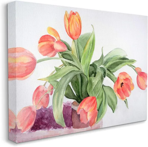 Miniatura 7 de Stupell Industries Placa de pared con diseño de tulipanes rojos y naranjas bailando sobre blanco, diseño de Melissa Hyatt LLC, 13 x 19 pulgadas