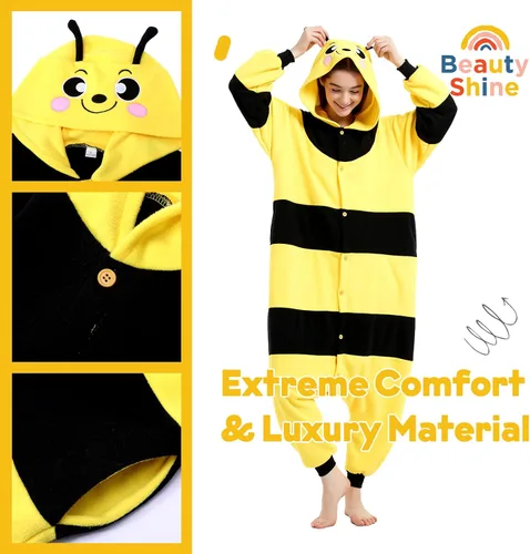 Miniatura 3 de Beauty Shine Disfraz unisex de dibujos animados para adultos, para Halloween, Navidad, pijama, mameluco de felpa para cosplay