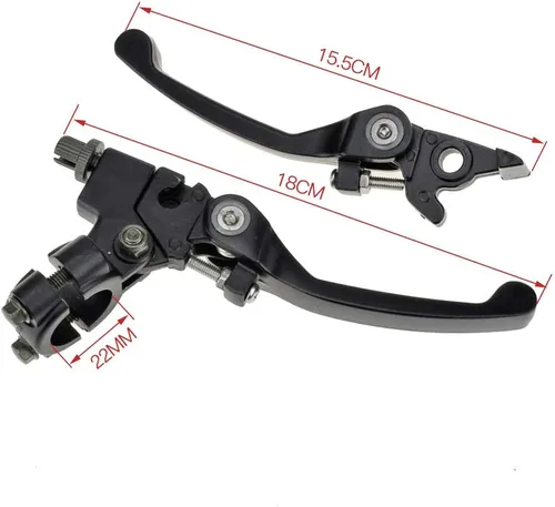 Miniatura 5 de HIAORS Palanca de freno de embrague cromada negra para manillar de 22mm 7/8 pulgada 110cc 125cc 140cc TTR 125cc SSR Xmotos Apollo 125 Pit Dirt Bike