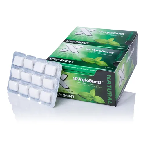 Miniatura 13 de XyloBurst Goma de mascar de xilitol Sin azúcar, sin gluten, apto para dieta cetogénica Goma de mascar sin aspartamo para la salud bucal Menta