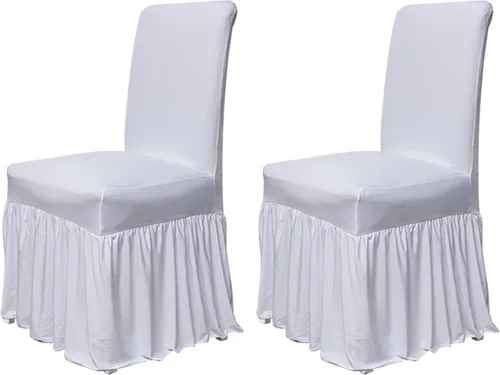 Miniatura 40 de molasofa Juego de 6 fundas para sillas de comedor, fundas elásticas para sillas con falda para cocina, protectores de asiento de cocina, decoración