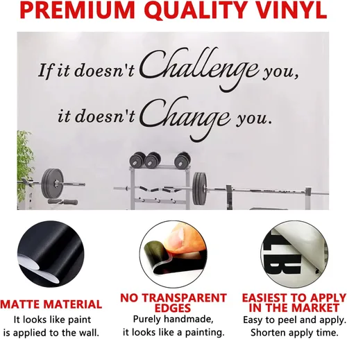 Miniatura 2 de AnFigure Calcomanías de pared inspiradoras, calcomanías de pared para oficina, citas motivacionales de gimnasio, entrenamiento, aula, fitness