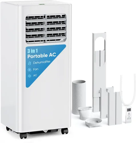 Miniatura 11 de Feelfunn Aire acondicionado portátil de 8000 BTU, 3 en 1, enfría 350 pies cuadrados, CA silenciosa con ventilador y deshumidificador, pantalla LED