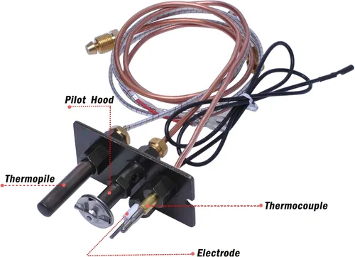 Miniatura 3 de 10002264 - Conjunto piloto SIT de gas natural propano (NG) de 3 vías compatible con HHT, Majestic, Monessen, Temco, Vermont Castings Estufas de gas