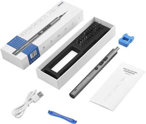 Miniatura 8 de AMIR - Desarmador eléctrico, juego de destornilladores de precisión mini de 28 en 1 inalámbrico con 24 puntas, kit de herramienta de reparación