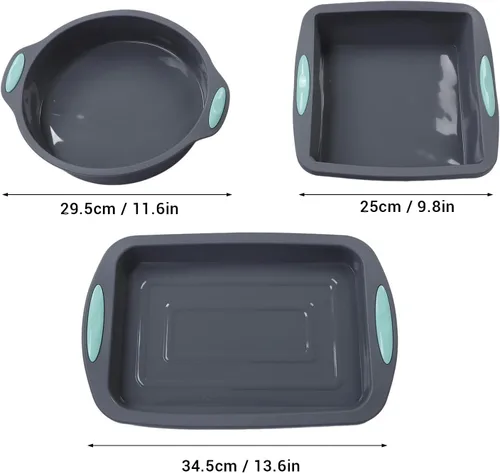 Miniatura 7 de 3 moldes de silicona para pan, juego de utensilios de silicona para hornear antiadherentes, resistentes al calor, utensilios para hornear y horno