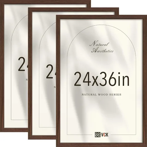 Miniatura 40 de VCK Juego de 3 portarretratos de madera negra de 8 x 10 pulgadas con exclusiva veta de madera, marco para el hogar, estudio y galería, mesa o colgar