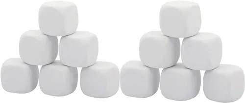 Dados de espuma EVA blanca de 2.5 pulgadas para grafiti infantil, bloques de construcción, pintura creativa, suministros de fiesta, 12 unidades