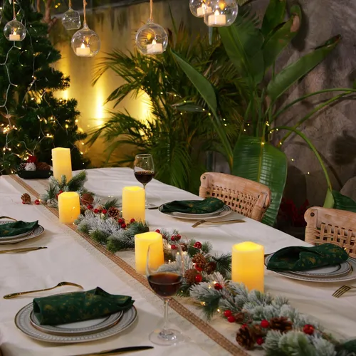 Miniatura 5 de Homemory paquete de 9 velas sin llama, impermeables para exteriores, velas LED acrílicas que funcionan con pilas, con control remoto y temporizador