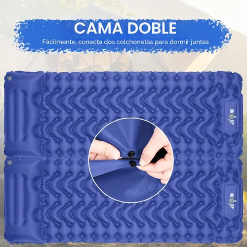 Miniatura 2 de MOXILS Colchoneta para dormir, colchoneta inflable ultraligera para acampar, bomba integrada, lo último para campamento, senderismo, Airpad, bolsa
