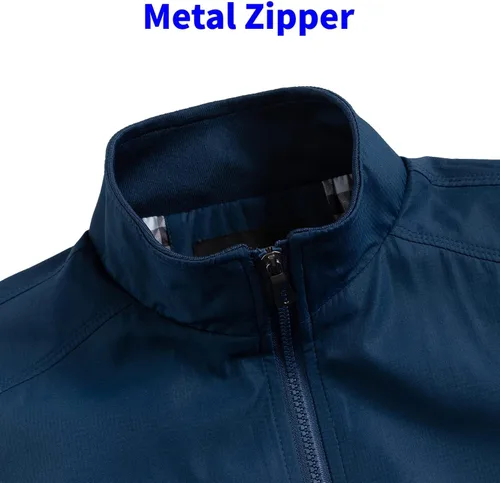 Miniatura 3 de TLZC Chaqueta casual para hombre, cortavientos para exteriores, ligera, softshell