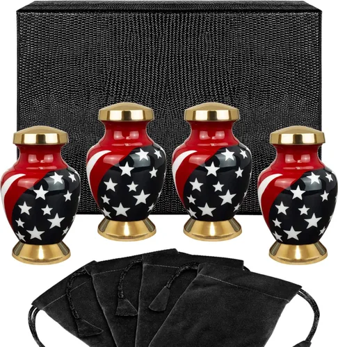 Trupoint Memorials Urnas pequeñas para recuerdo de cenizas humanas, mini urna de cremación decorativa militar y patriótica para hombres y mujeres
