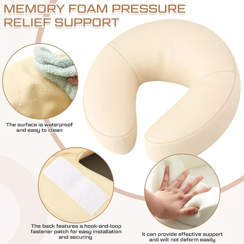 Miniatura 5 de Qunclay Reposacabezas de masaje ajustable para cama, colchón portátil de masaje con cojín de almohada suave, almohada boca abajo después de cirugía