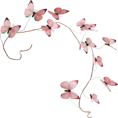 Miniatura 10 de Guirnalda de mariposa artificial, enredaderas decorativas de mariposa falsas, decoración colgante de mariposa única en 3D para pared del hogar, Azul