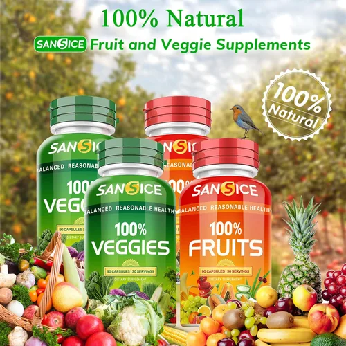 Miniatura 2 de Suplemento de frutas y verduras, 360 cápsulas de frutas y verduras naturales, suplementos vitamínicos para mujeres, hombres y niños, sin gluten