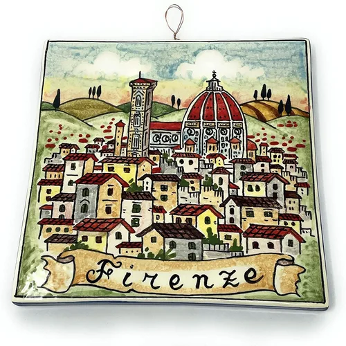 CERAMICHE D'ARTE PARRINI - Azulejo de cerámica italiano Pantiles Duomo Cerámica Florencia Pintado a mano Hecho en ITALIA Toscana