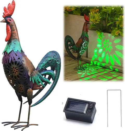 Miniatura 10 de Luces Solares para Perros para Exteriores Soporte para Plantas de Ciclismo, Arte de Patio Estatuas de Perro de Metal, Estatua Divertida