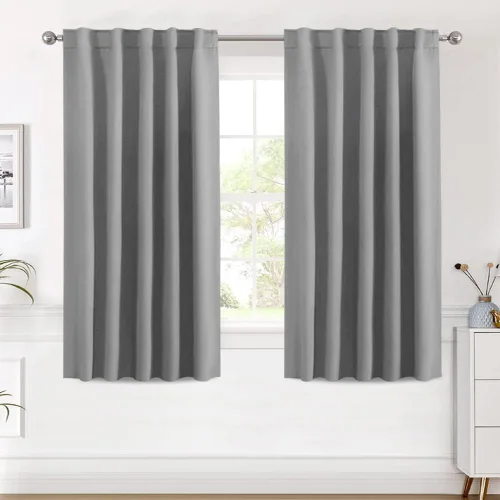 Miniatura 22 de H.VERSAILTEX Cortinas opacas con aislamiento térmico, paneles de tratamiento de ventana, cortinas opacas para oscurecer la habitación, cortinas Gris