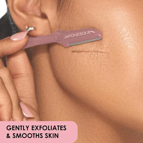 Miniatura 3 de JAPONESQUE Maquinillas de afeitar faciales Dermaplaner de precisión: juego de 2 unidades, 6 piezas, maquinillas de afeitar de cejas y cabello facial