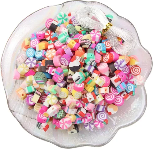 Miniatura 57 de 100 piezas de cuentas espaciadoras de arcilla polimérica de animales para joyería de mujer, pulseras, collares, aretes, accesorios de bricolaje