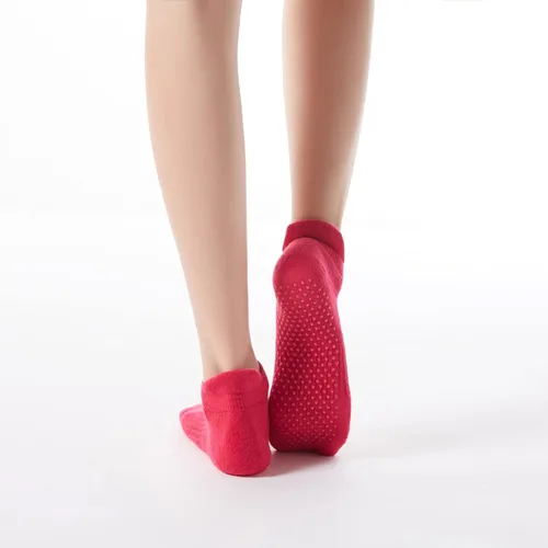 Miniatura 31 de Calcetines de yoga con dedos de pilates con empuñaduras para mujer, antideslizantes, acolchados, florales, calcetines tobilleros para baile de ballet