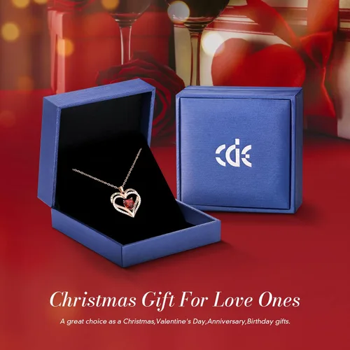 Miniatura 60 de CDE Collares de piedra natal para mujer, plata de ley 925, collar con colgante de corazón para siempre, Navidad, cumpleaños, aniversario, día de San