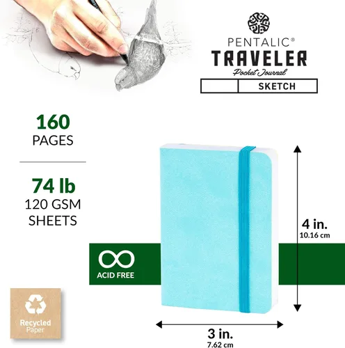 Miniatura 3 de Cuaderno de bocetos Travelers Dot Grid Pentalic Art, libre de ácidos